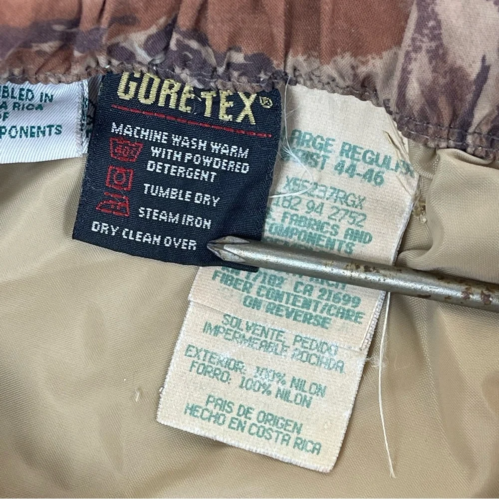 Vtg 10X Mens 2XL Regular Pants Realtree Camo GoreTex RainWear Hunting Outdoor
